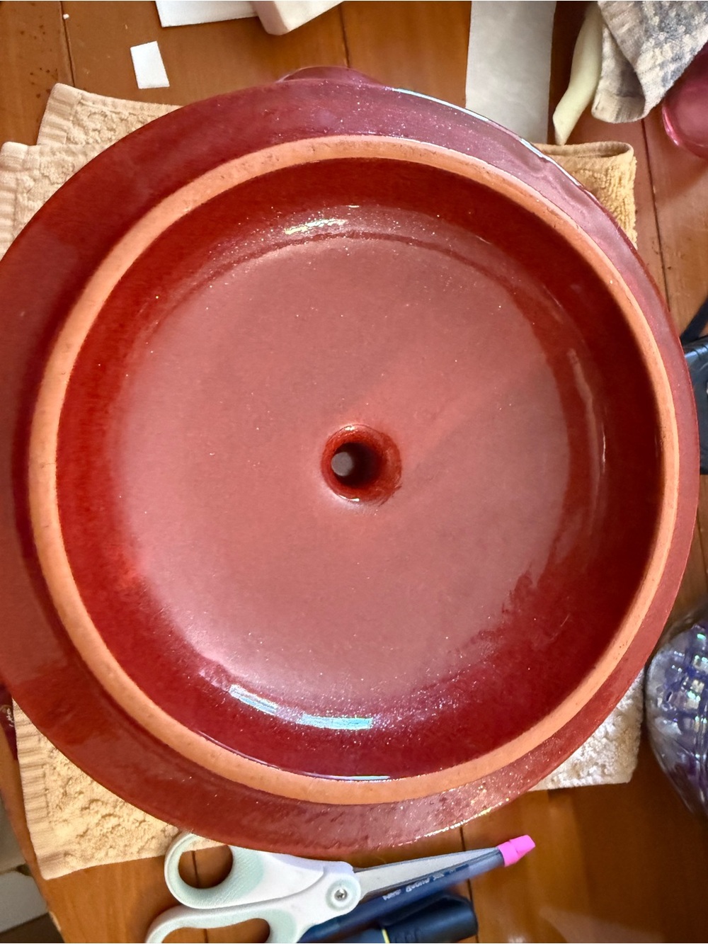 Deep Red Ceramic Pot - Picture 4 of 9